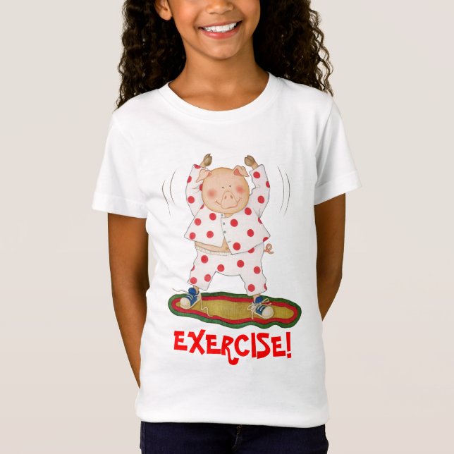 Gulligt Piggy öva T-shirt (Framsida)
