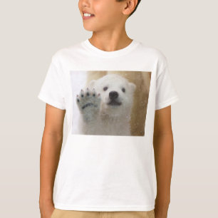 Gulligt polart vinka för björnunge t-shirt