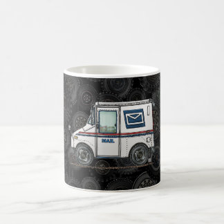Gulligt posta lastbilen kaffemugg