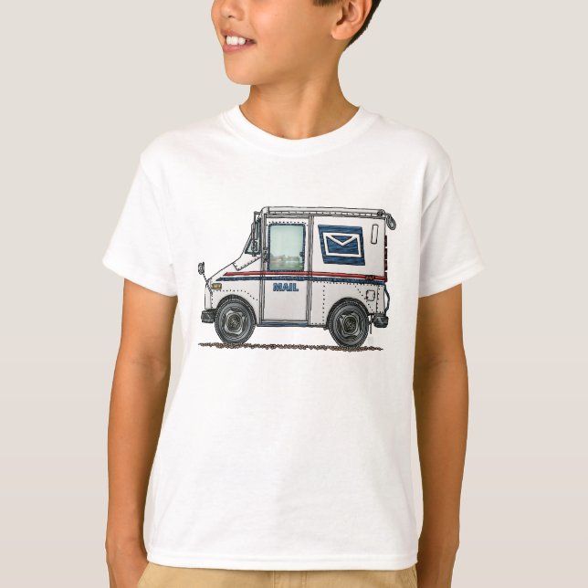 Gulligt posta lastbilen tee shirt (Framsida)