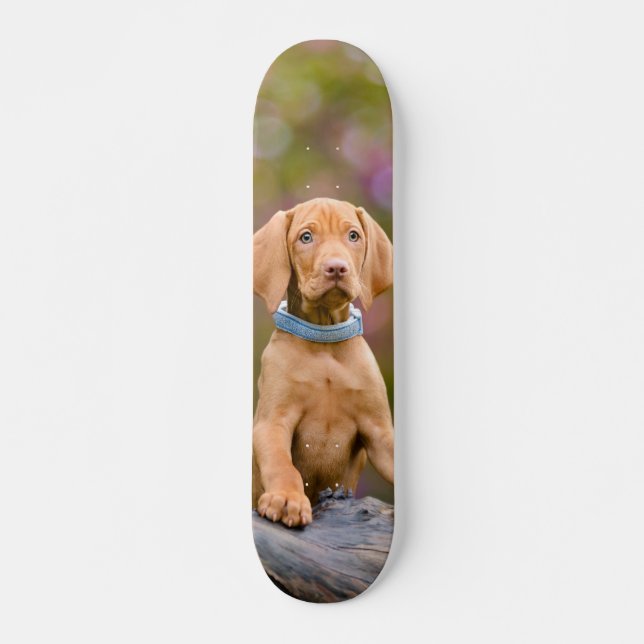 Gulligt puppyeyed ungerskt foto för Vizsla Old School Skateboard Bräda 18 Cm (Framsida)