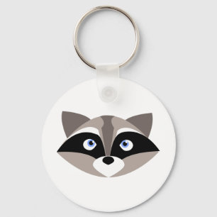 Gulligt Raccoonansikte Nyckelring
