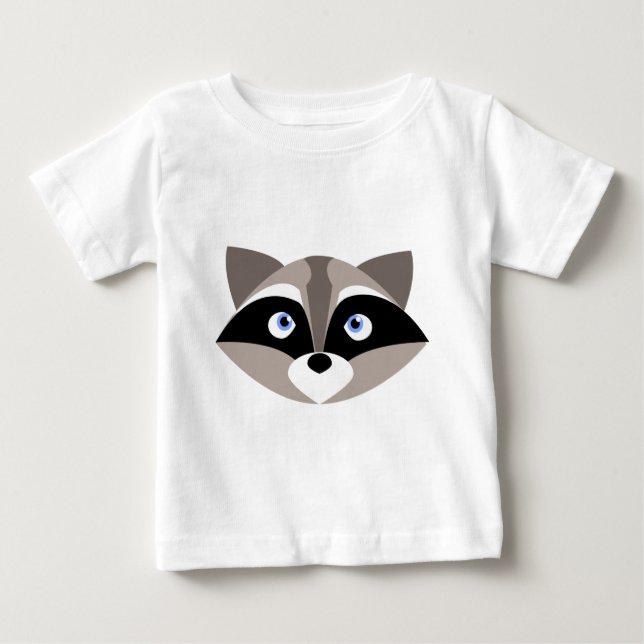 Gulligt Raccoonansikte Tee Shirt (Framsida)