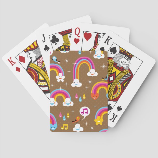 gulligt regnbågemönster casinokort (Baksidan)
