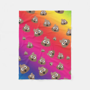 Gulligt regnbågePoopEmoji mönster Fleecefilt