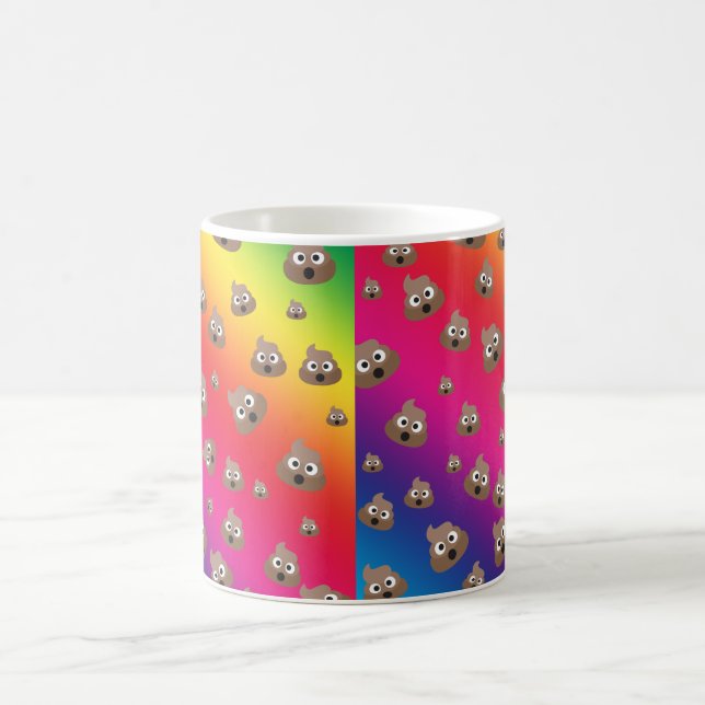 Gulligt regnbågePoopEmoji mönster Kaffemugg (Center)
