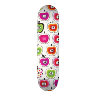 Gulligt retro äpplemönster old school skateboard bräda 18 cm