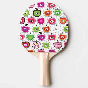 Gulligt retro äpplemönster pingisracket