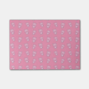 Gulligt rosa grismönster post-it block