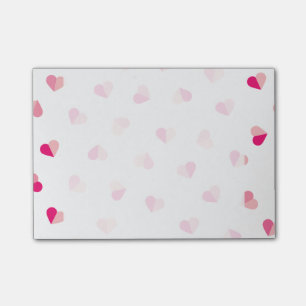 Gulligt rosa hjärtamönster för kärlek post-it block