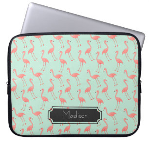 Gulligt rosa- och MintFlamingomönster   tillfogar Laptop Sleeve