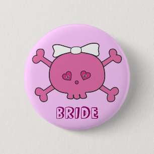 Gulligt rosa skallebrudBachelorette party Knapp