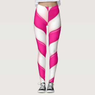 Gulligt rosa sött candy canemönster leggings