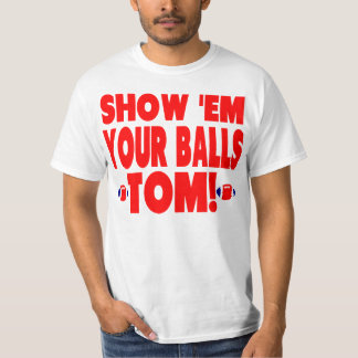 Gulligt rött - visa dem dina bollar tee shirt
