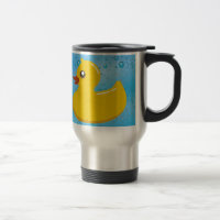 Gulligt Rubber Ducky/blått bubblar