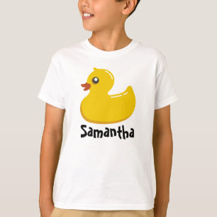 Gulligt Rubber Ducky/blått bubblar T-shirt