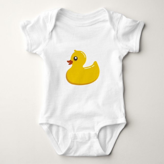 Gulligt Rubber Ducky/blått bubblar Tee (Framsida)