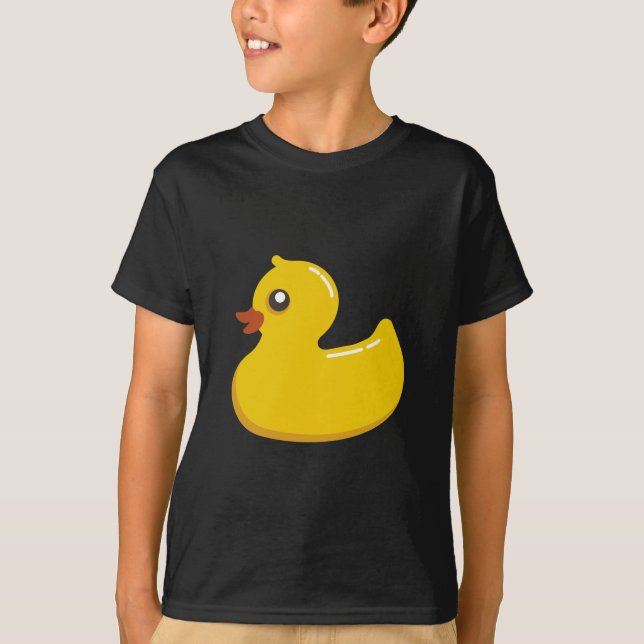 Gulligt Rubber Ducky/blått bubblar Tee Shirt (Framsida)