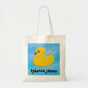 Gulligt Rubber Ducky/blått bubblar Tygkasse
