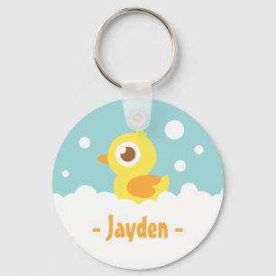Gulligt Rubber Ducky i bubbelbad Nyckelring