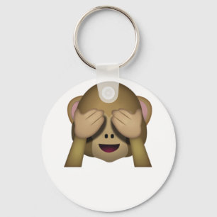 Gulligt se ingen ond apa Emoji Nyckelring