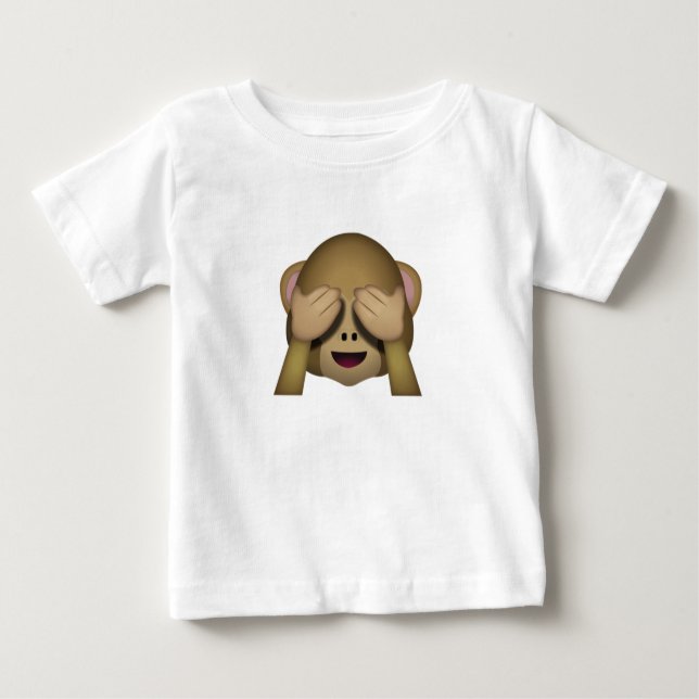 Gulligt se ingen ond apa Emoji T Shirt (Framsida)