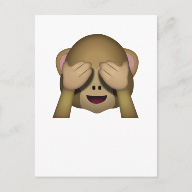 Gulligt se ingen ond apa Emoji Vykort (Framsida)