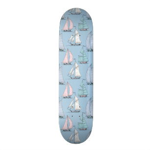 Gulligt segelbåtmönster 1 skateboard bräda 19,5 cm