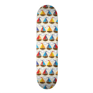 Gulligt segelbåtmönster 2 skateboard bräda 19,5 cm