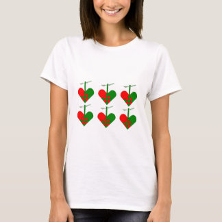Gulligt skandinaviskt julhjärtamönster t-shirt