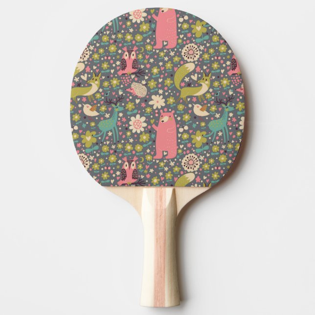 Gulligt skogdjurmönster pingisracket (Framsidan)