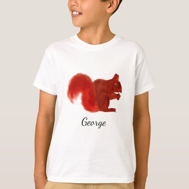 Gulligt skogsmarkdjur för röd ekorre t-shirt (Framsida)