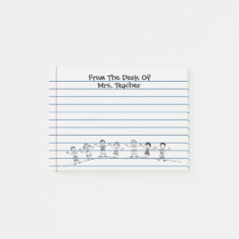 Gulligt skola denungelärare post-it block