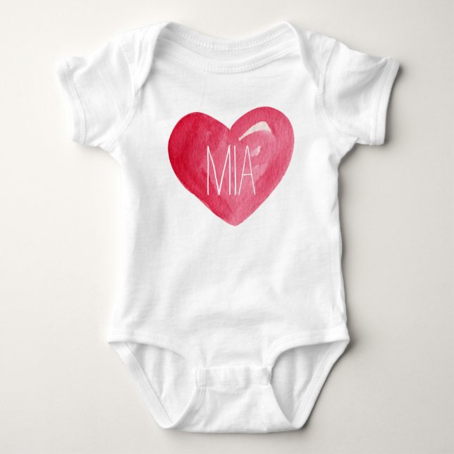 Gulligt skräddarsy känd hjärta för babyen tee shirt (Framsida)