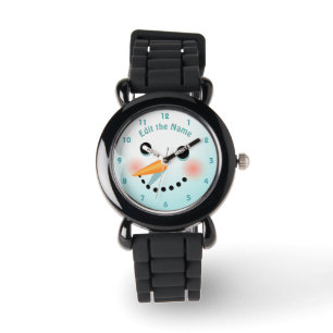 Gulligt snögubbeansikte med morotnäsan armbandsur