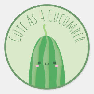 Gulligt som en gurka roliga Cutecumber Runt Klistermärke