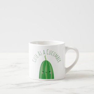 Gulligt som en gurka roliga Kawaii Cutecumber Espressomugg