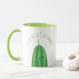 Gulligt som en gurka roliga Kawaii Cutecumber Mugg