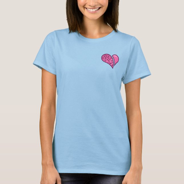 Gulligt, som en knäppas "smart hjärta" cirklar t-shirt (Framsida)