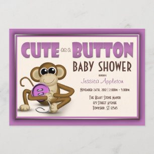 Gulligt som en purpurfärgad baby showerinbjudan inbjudningar