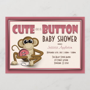 Gulligt som en rosa baby showerinbjudan för inbjudningar
