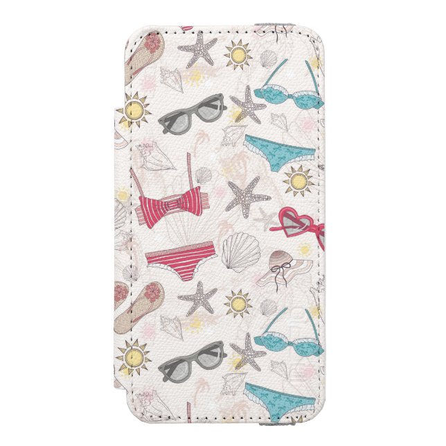 Gulligt sommarabstraktmönster incipio iPhone wallet skal (Folio Framsidan)