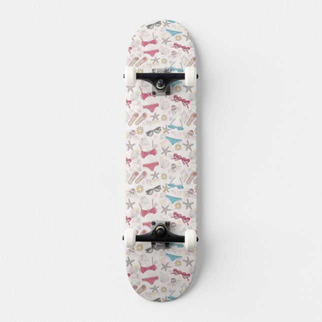 Gulligt sommarabstraktmönster old school skateboard bräda 21,6 cm (Framsida)