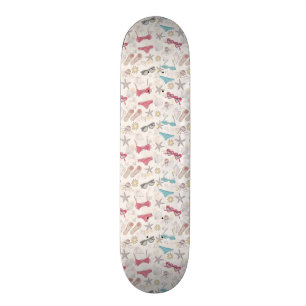 Gulligt sommarabstraktmönster old school skateboard bräda 21,6 cm