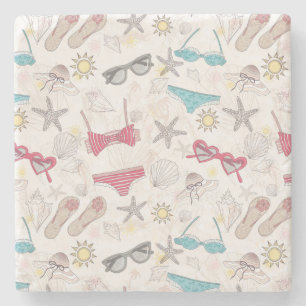 Gulligt sommarabstraktmönster stenunderlägg