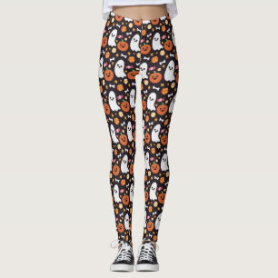 Gulligt spöke-, pumpa- & godisHalloween mönster Leggings