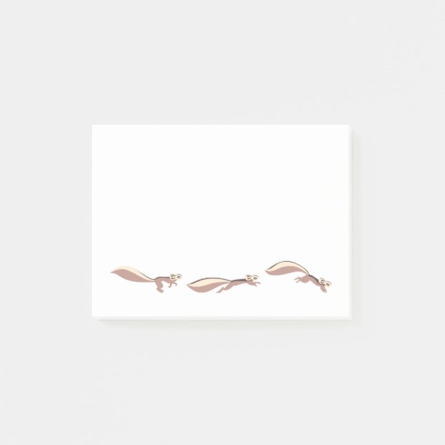 Gulligt spring och hoppa för ekorre post-it block (Framsida)