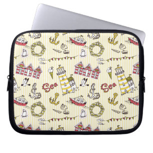 Gulligt strandplatsmönster laptop sleeve
