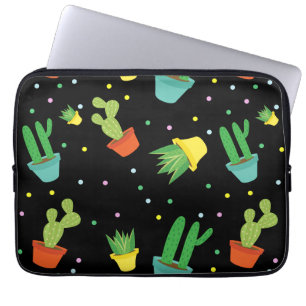 Gulligt suckulent kaktuspolka dotsmönster laptop sleeve