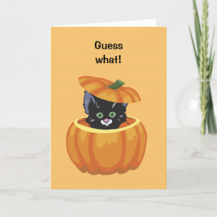 Gulligt svart kattungepumpaHalloween kort